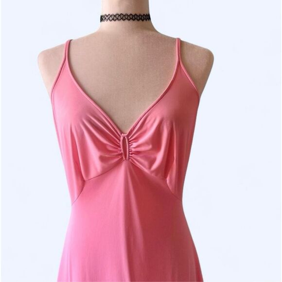 Vintage 1970s Pink Maxi Dress – Sleeveless Flowy Gown – Size XS/S - Picture 2 of 6